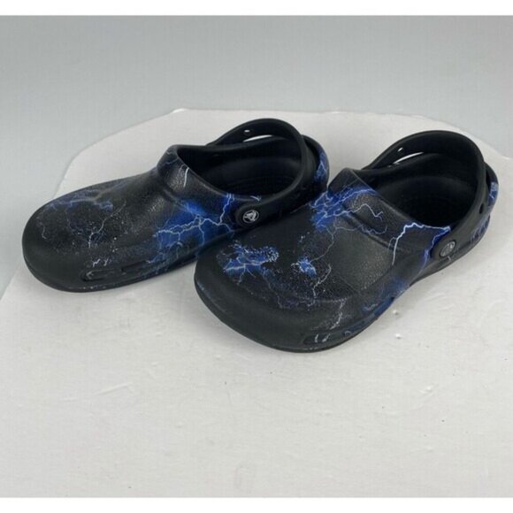 Crocs Bistro Work Clog Slip Resistant, Men's size M6 W8 Black/Lightning Bolts. - Picture 2 of 10